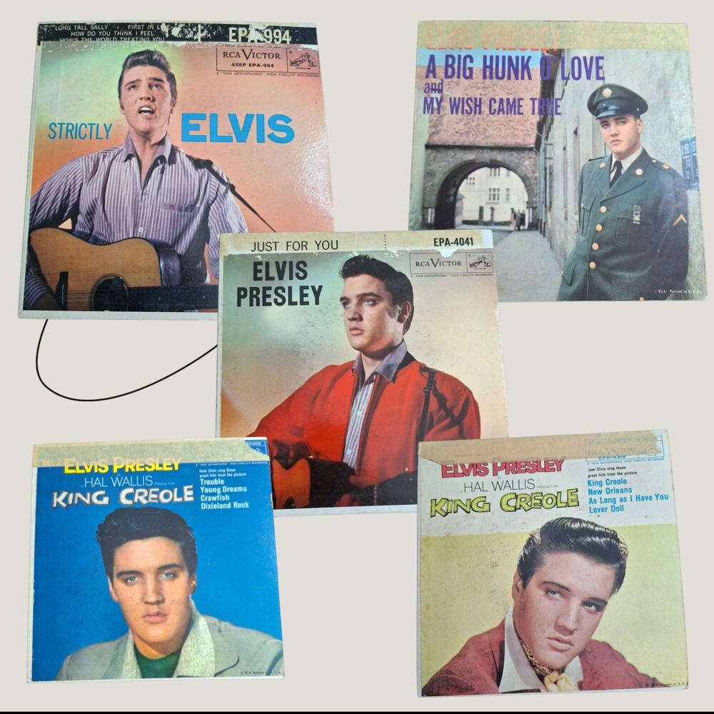 Vintage Elvis Presley 7" 45 RPM EP Picture Sleeves Only (No Records) Lot of 5